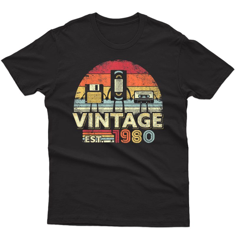 1980 Shirt. Vintage 40th Birthday Gift, Funny Music Tech T-shirt