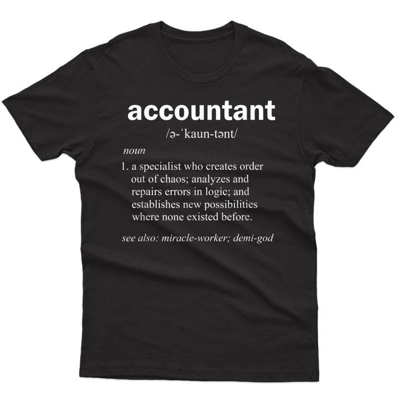 Accountant Definition Funny Bookkeeper Gag Gift T-shirt
