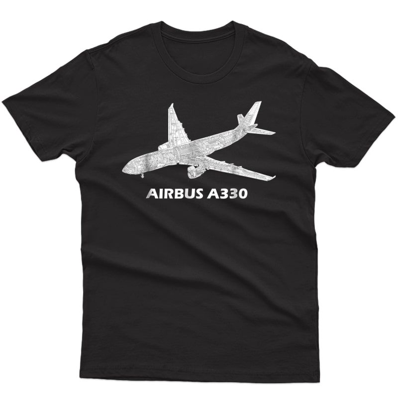 Airbus A330 Jet Airplane Cutaway Aviation Pilot T-shirt Gift
