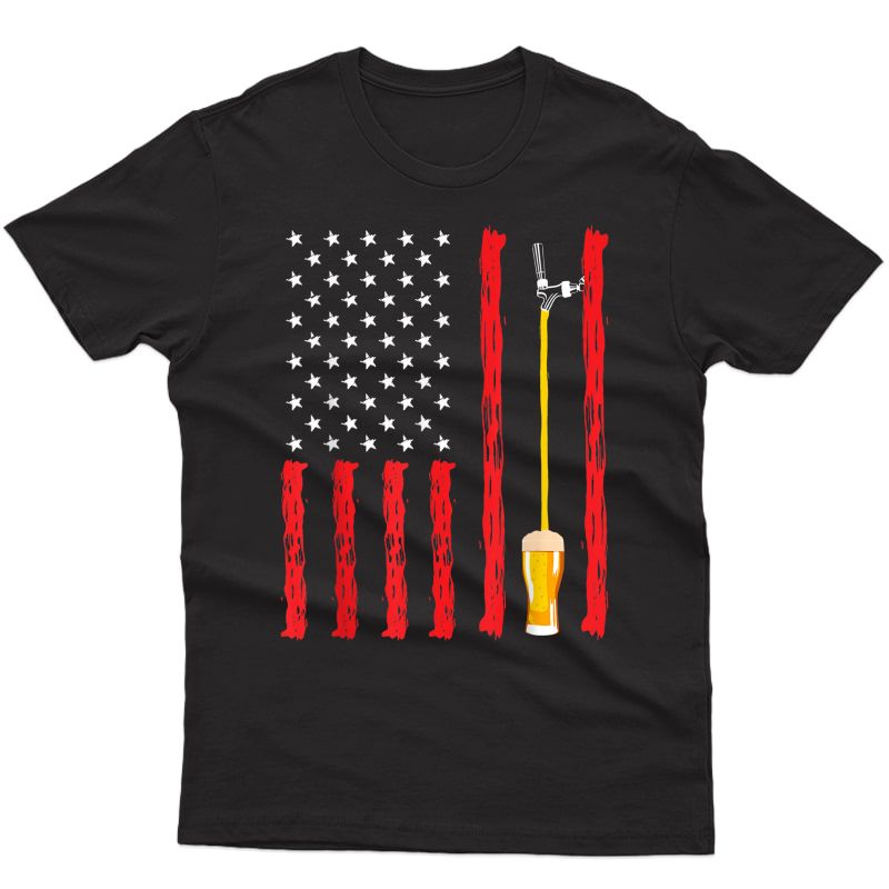 American Flag Craft Beer Brewery Design T-shirt