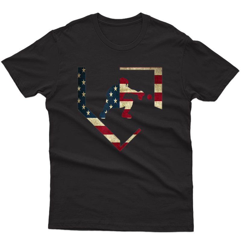 Baseball Cat Gear T-shirt American Flag Baseballin Gift