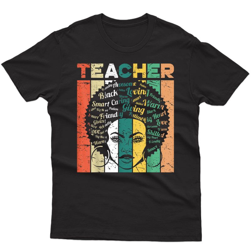 Black Woman Tea Afro Retro Black History Month Gift T-shirt