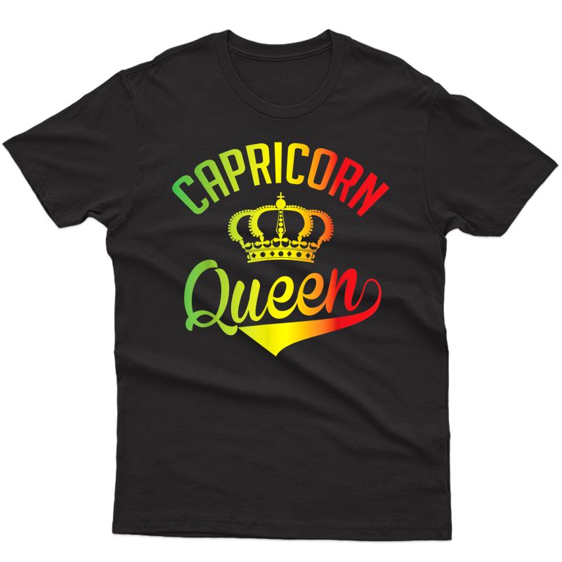 Capricorn Queen Pan Africa Color December Born Christmas T-shirt