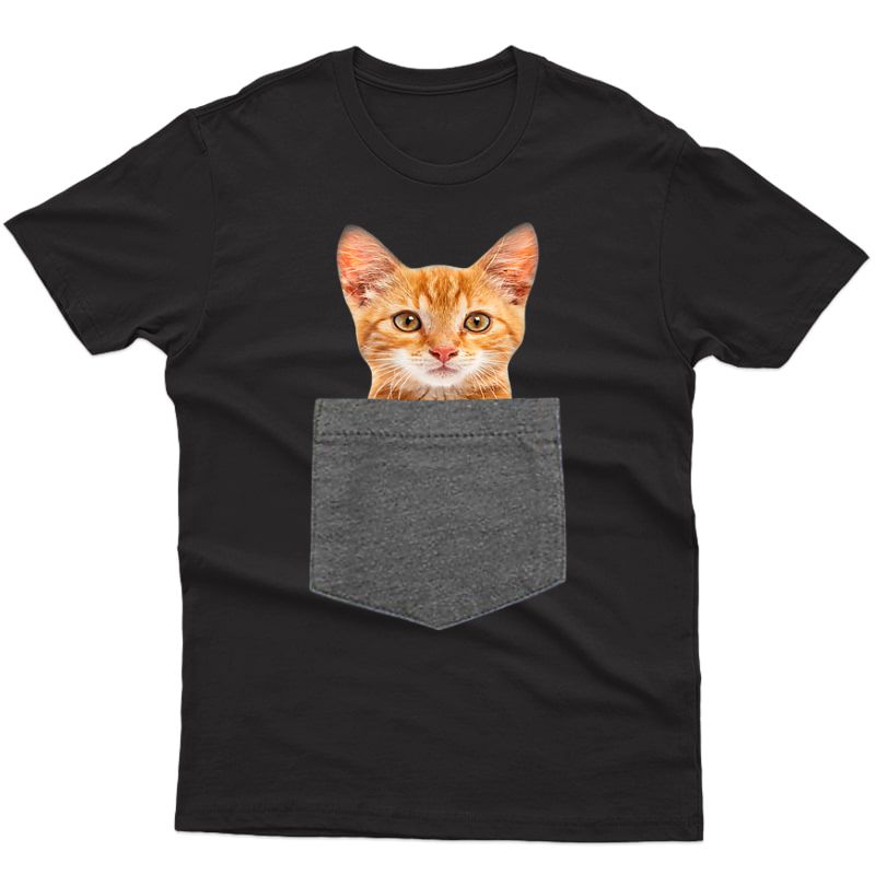 Cat In Pocket Shirt For , Boy, Girl, , Gift T-shirt
