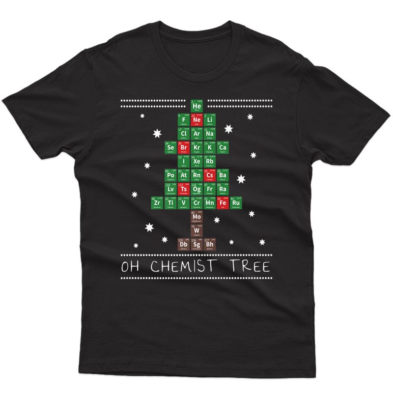 Christmas Chemistry Science Periodic Table Chemist Tree Premium T-shirt