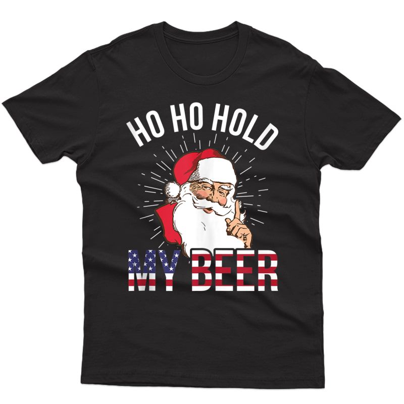 Christmas In July Shirt | Santa Ho Ho Hold My Beer Tank Top