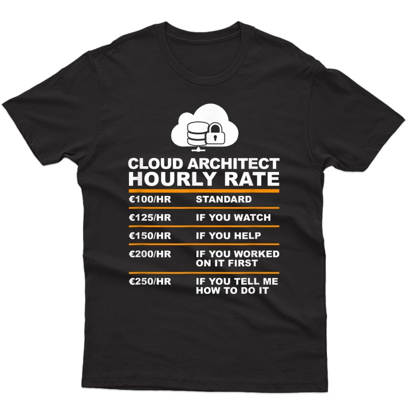 Cloud Architect Hourly Rate Eur,programmer Hourly Rate Gift T-shirt