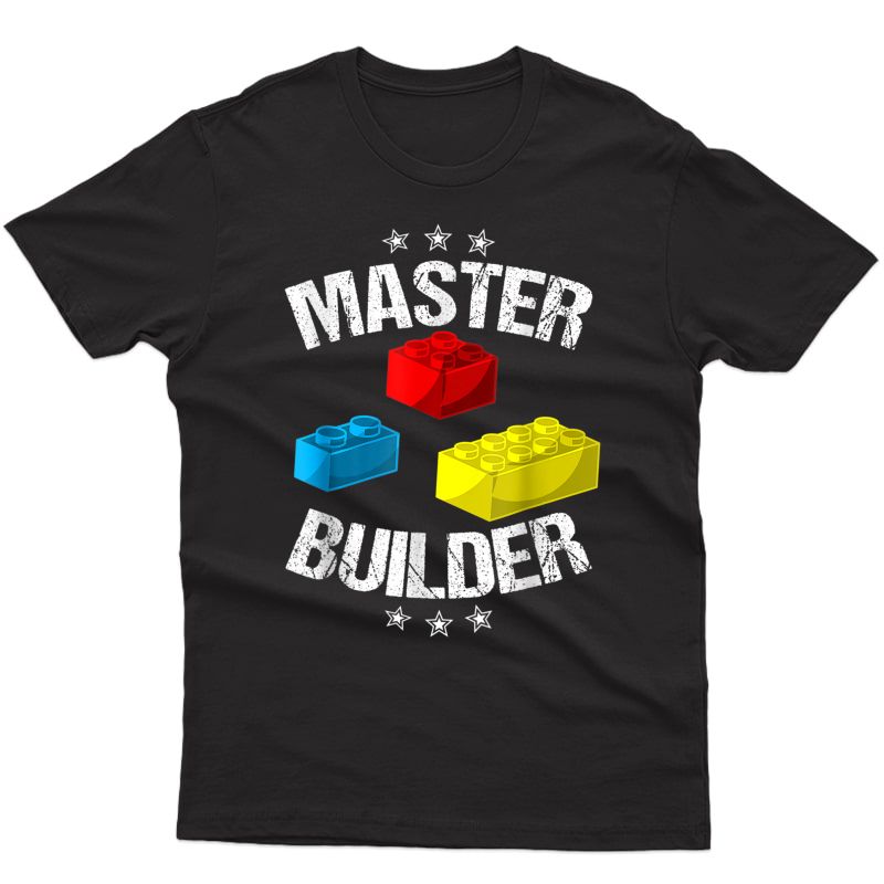 Cool Master Builder Funny Building Blocks Gift T-shirt