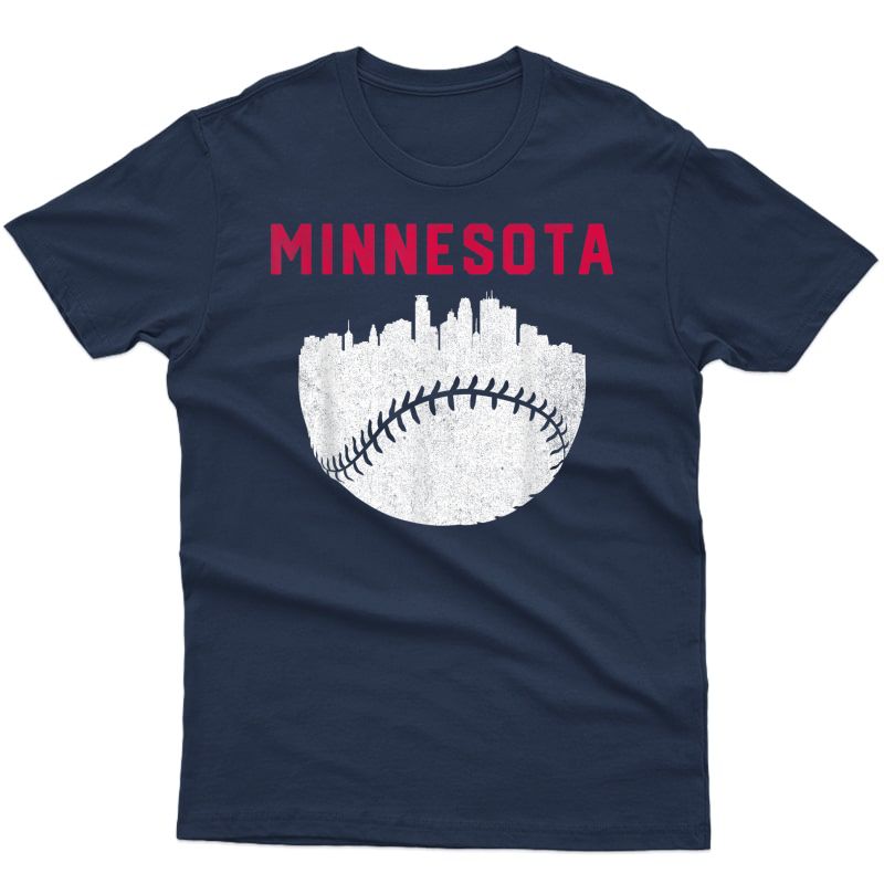 Cool Minnesota Baseball Minneapolis Skyline T-shirt