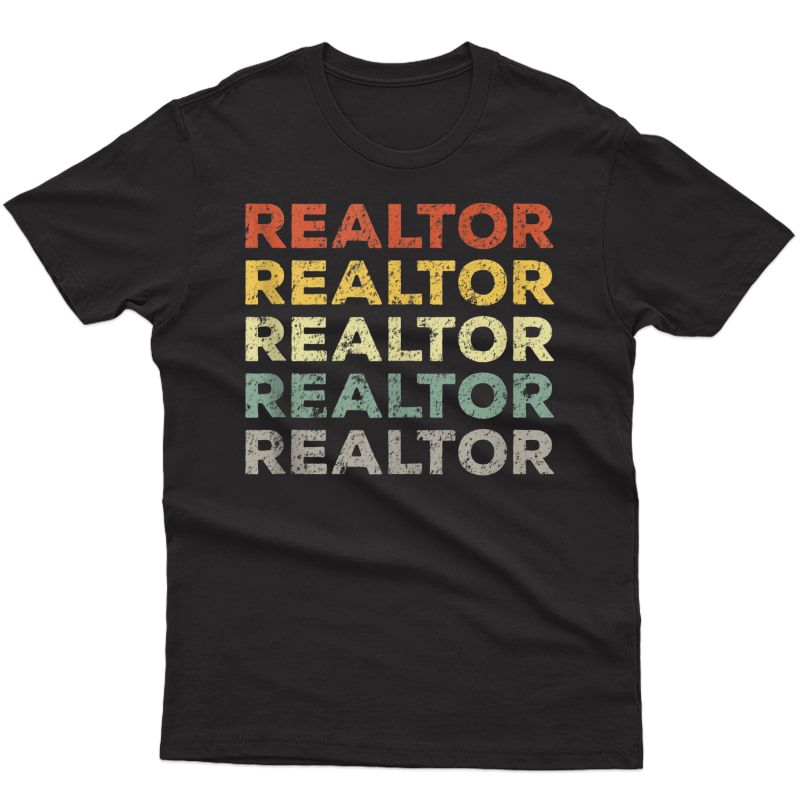 Cool Vintage Retro Color Distressed Realtor Gift Tank Top Shirts