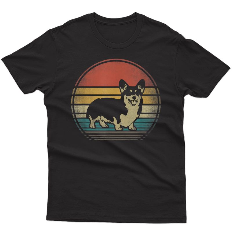 Corgi Dog Retro Vintage 60s 70s Funny Corgi Loves Gift T-shirt