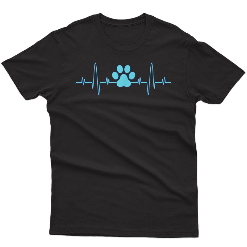 Cute Paw Print Heartbeat Dog Lovers Veterinarian Gifts T-shirt