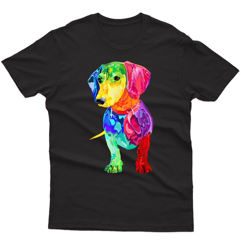 Dog Lover Gifts Dachshund For Colorful Weiner Dog T-shirt