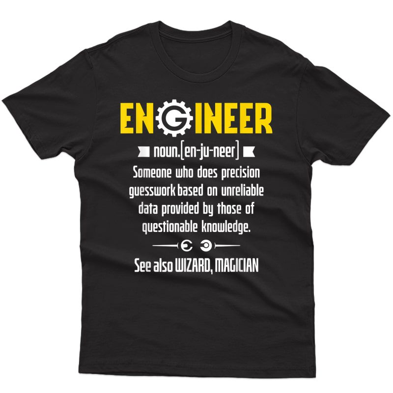Engineer A Noun Definition Science Christmas Birthday Shirt