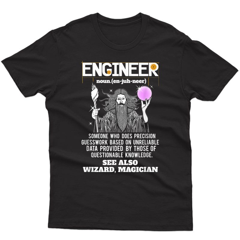 Engineer Funny Mechanical Civil Engineering Wizard T Shirt
