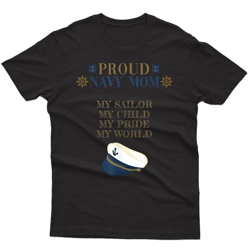 Family Proud Mom Of Navy Love T-shirt