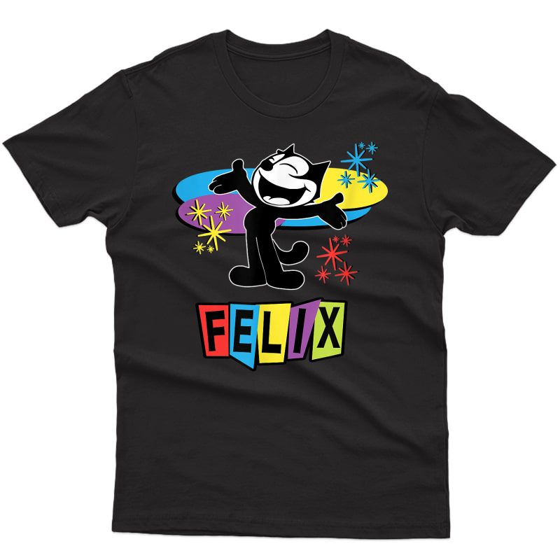 Felix Cat Comics Retro Futurist Tv In Joyful Happy Design T-shirt