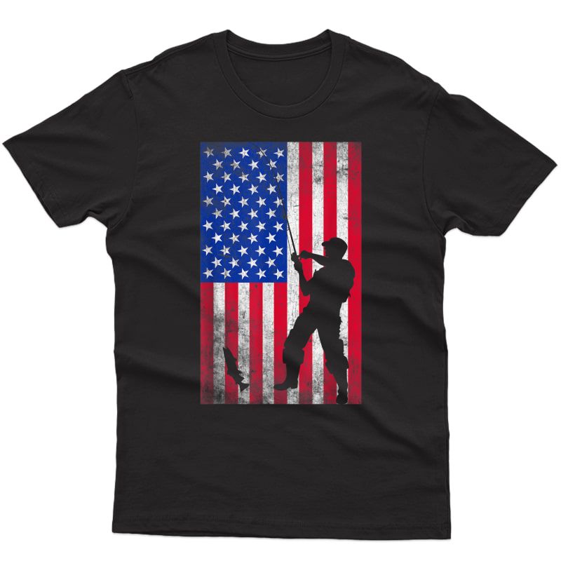 Fishing American Flag Shirt 4th Of July T Shirt
