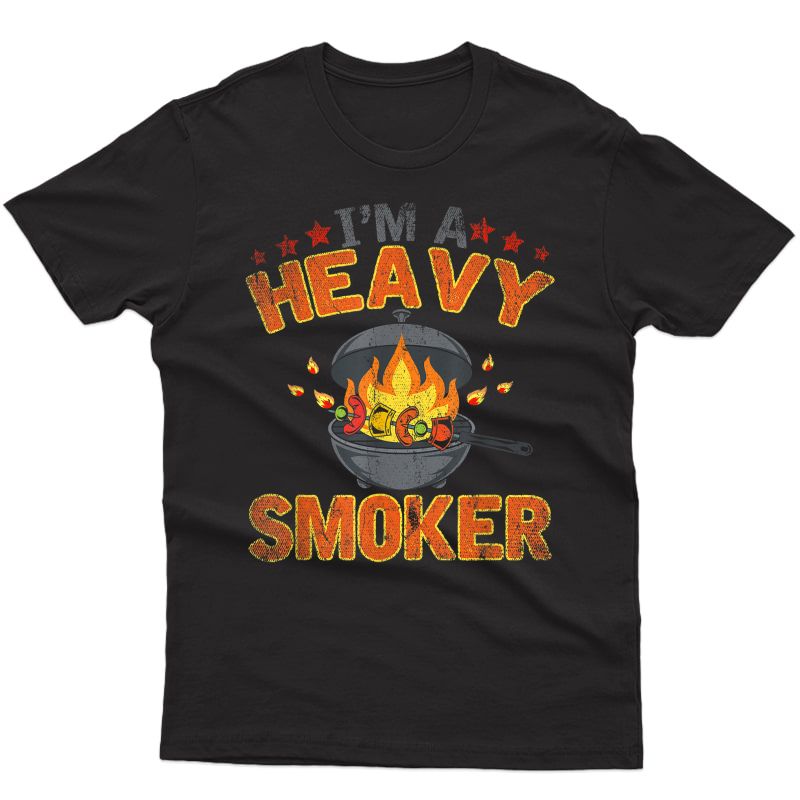 Funny Bbq Im A Heavy Smoker Grillmaster Gift Barbecue T-shirt