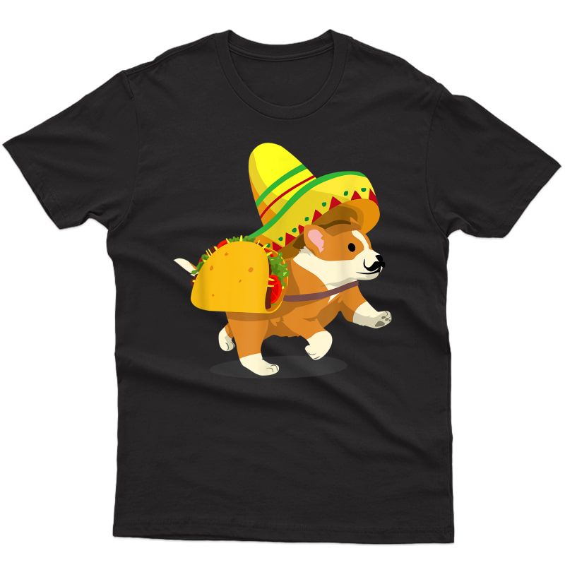 Funny Cinco De Mayo T-shirt Corgi Loves Tacos & Fiesta