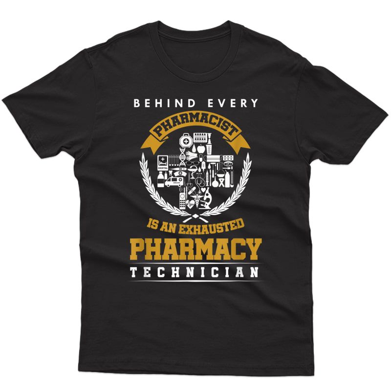 Funny Exhausted Pharmacy Technician Pharmacist T-shirt T-shirt