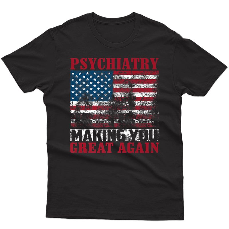 Funny Psychiatrist Psych Gift Cool American Flag Premium T-shirt