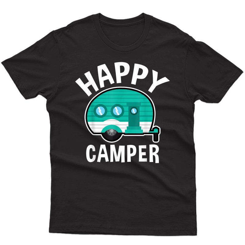Happy Camper Camping Car Caravan Funny Vacation Gift T-shirt