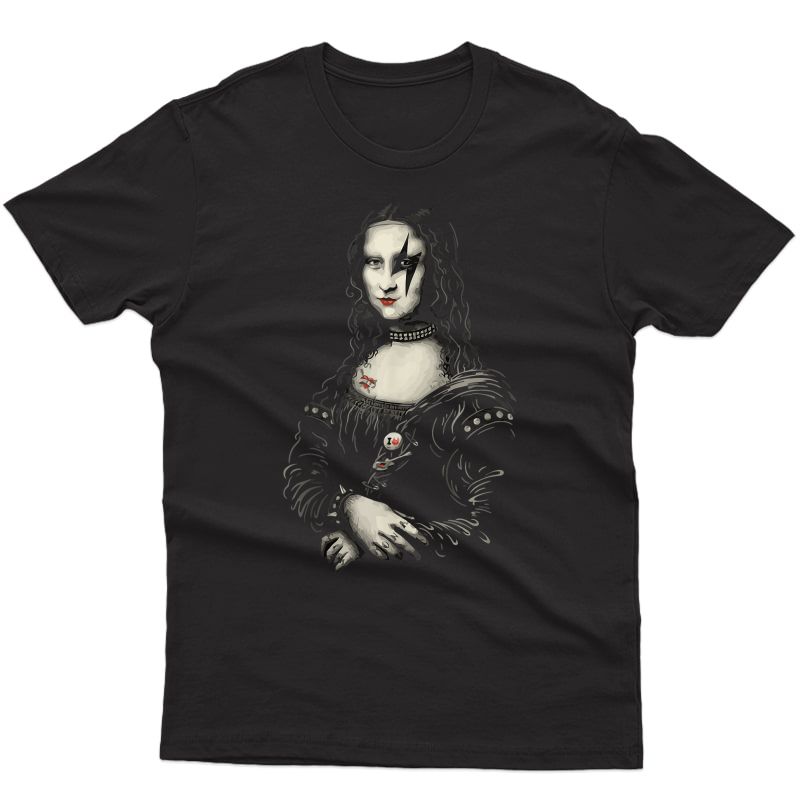 Heavy-metal Gothic Mona Lisa Funny Punk Rock Death-metal T-shirt