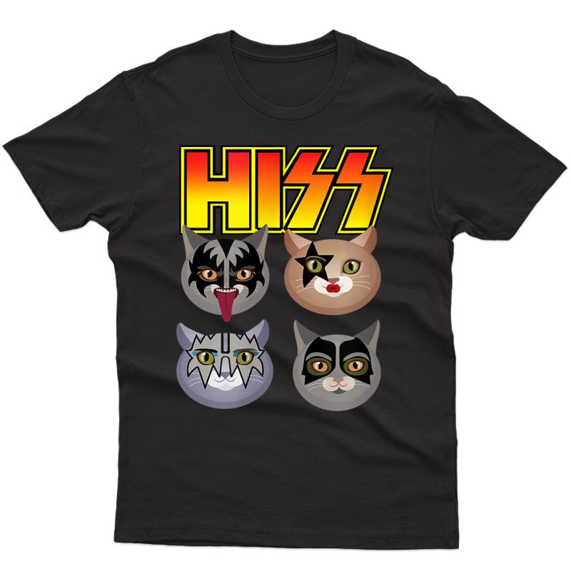 Hiss Funny Cats Kittens Rock Rockin Gift Tee Pun T-shirt