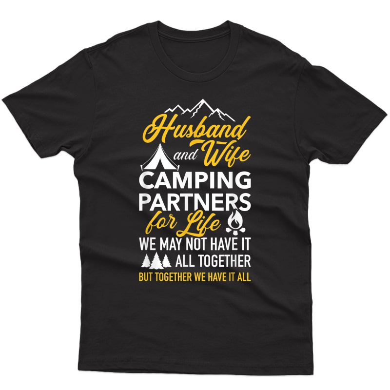 Husband And Wife Camping Partners For Life T-shirt
