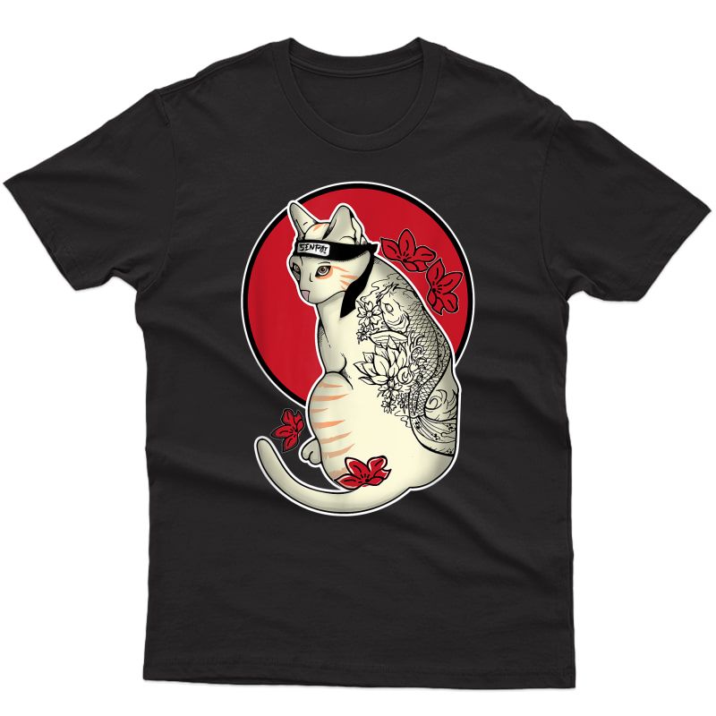 Japanese Samurai Cat Tattoo Irezumi Ninja T-shirt