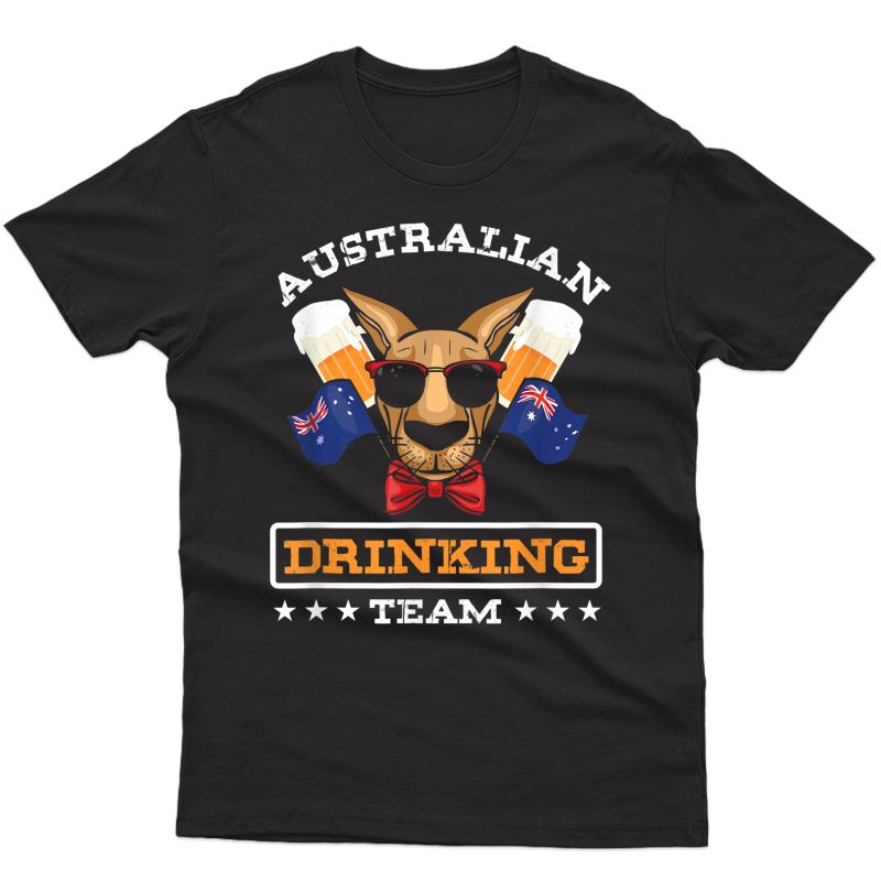 Kangaroo Australian Drinking Team Beer Drinker Australia T-shirt