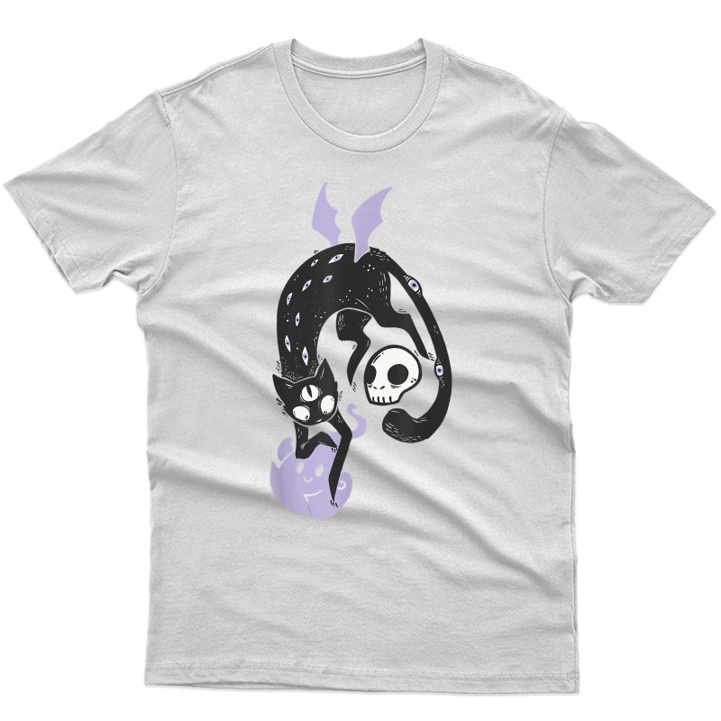 Kawaii Black Cat T-shirt, Pastel Goth Soft Grunge Clothing