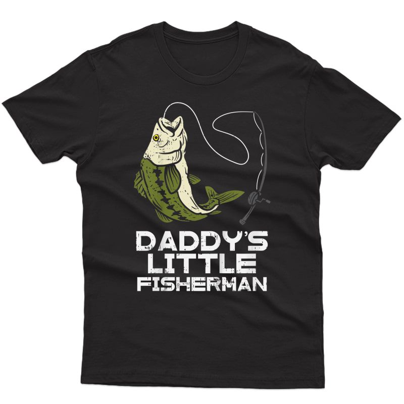  Daddys Little Fisherman Cute Fishing Angling Girls Gift T-shirt