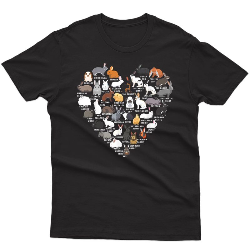 Love Bunnies Funny Rabbit Heart T-shirt