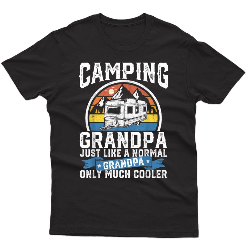 S Camping Grandpa Funny Camper Rv Retro Papa Outdoors Gift T-shirt