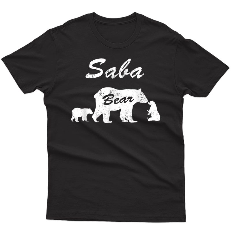 S Saba Bear T Shirt With Two Cubs - Father Day Gifts Teee