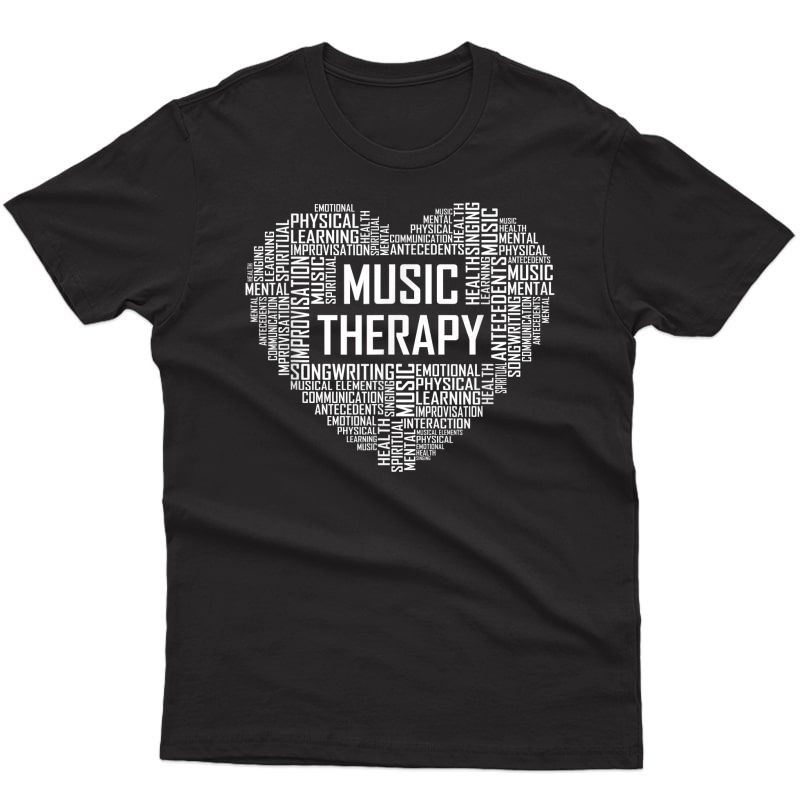 Music Therapy Heart Gift Therapist Appreciation Graduation T-shirt