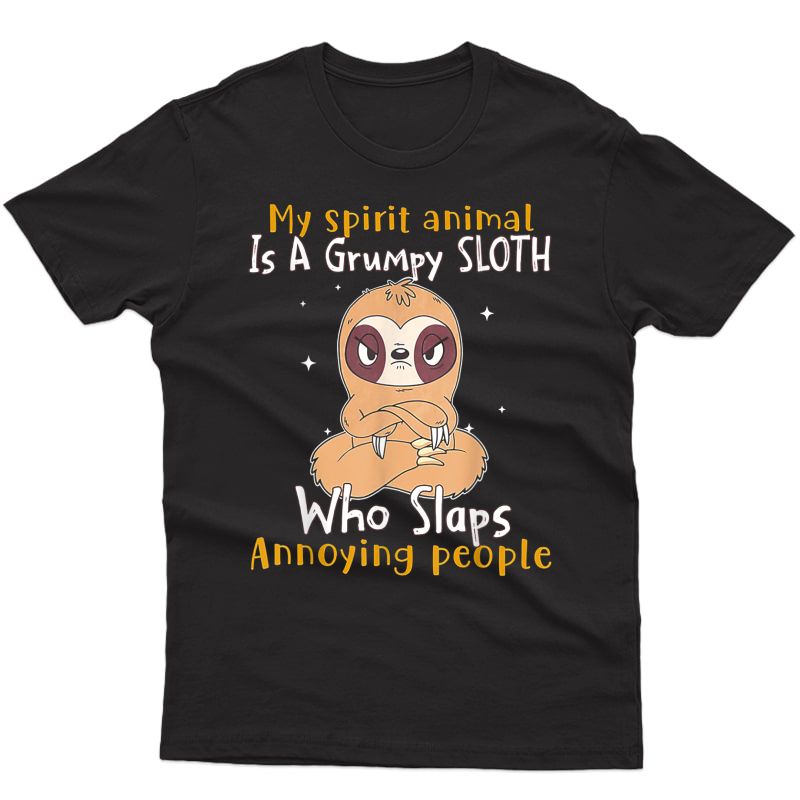 My Spirit Animal Is A Grumpy Sloth Who Slaps People T-shirt
