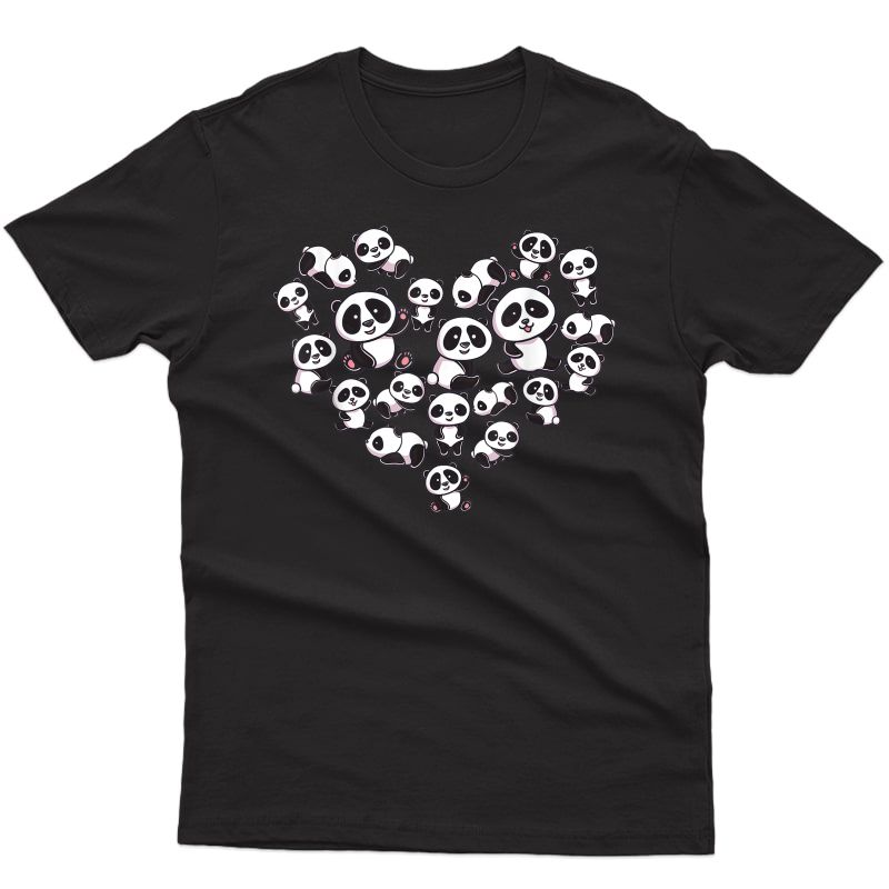 Panda Shirt Cute Panda Tshirt Panda Bear Lover Heart Gifts T-shirt