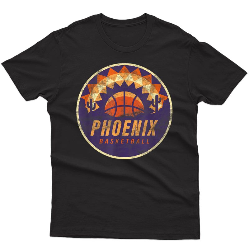 Phoenix Arizona Basketball Fan Gift Vintage Retro Sun Logo T-shirt