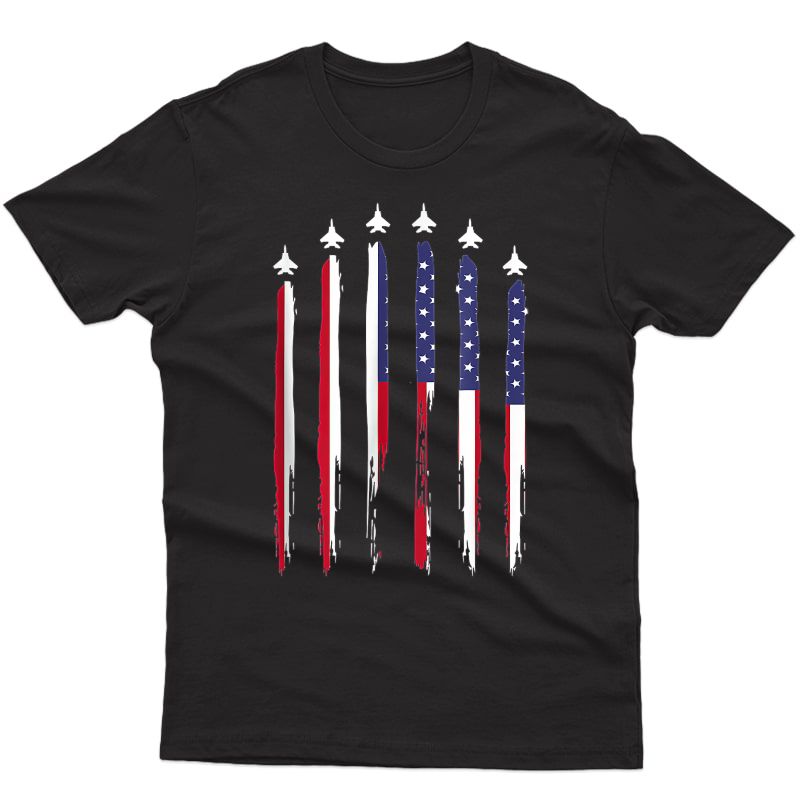 Pilot 4th Of July Independence Day Airplane American Flag T-shirt