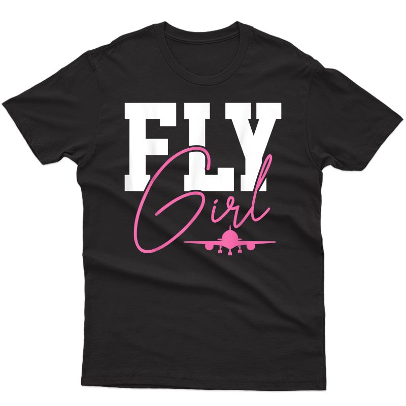 Pilot Girl Airplane Aviation T-shirt