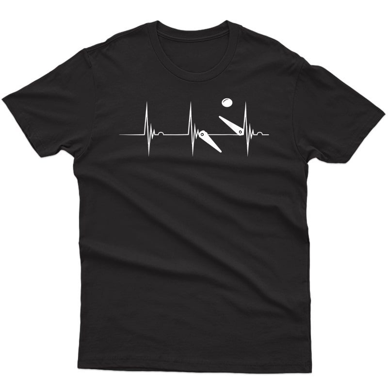 Pinball Heartbeat Flipper Ekg Pulse Line Flipping Ball Shirt