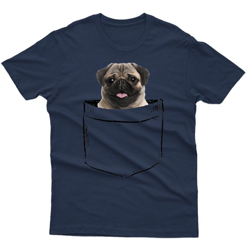 Pocket Baby Pug Dog Love-r Dad Mom, Boy Girl Funny T-shirt