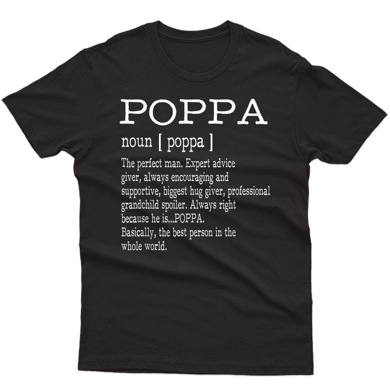 Poppa Definition Grandpa Father's Day Gifts - T-shirt