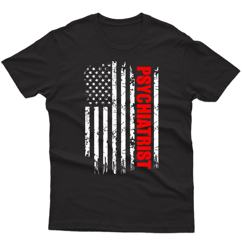Psychiatrist Usa Flag Proud Professions Gift Premium T-shirt