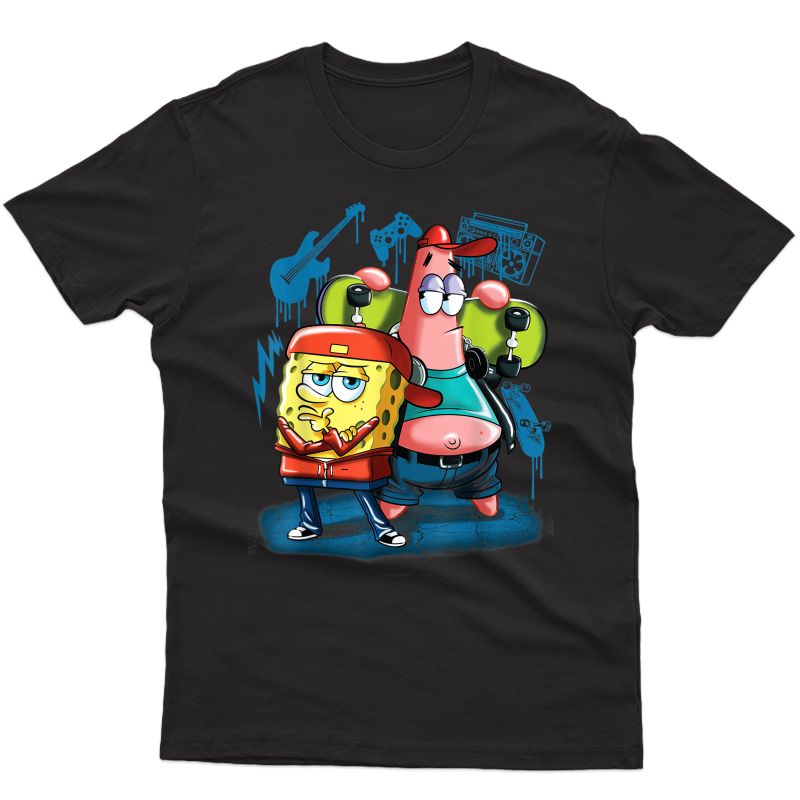 Punk Rock Spongebob With Patrick Star T-shirt