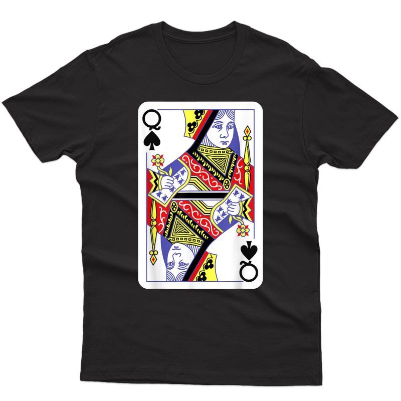 Queen Of Spades Playing Cards Halloween Costume Casino Easy T-shirt