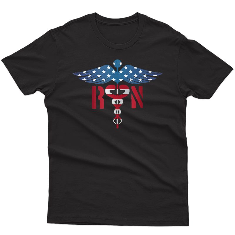 Rn Nurse 4th Of July Patriotic American Usa Flag Gift Tank Top Shirts